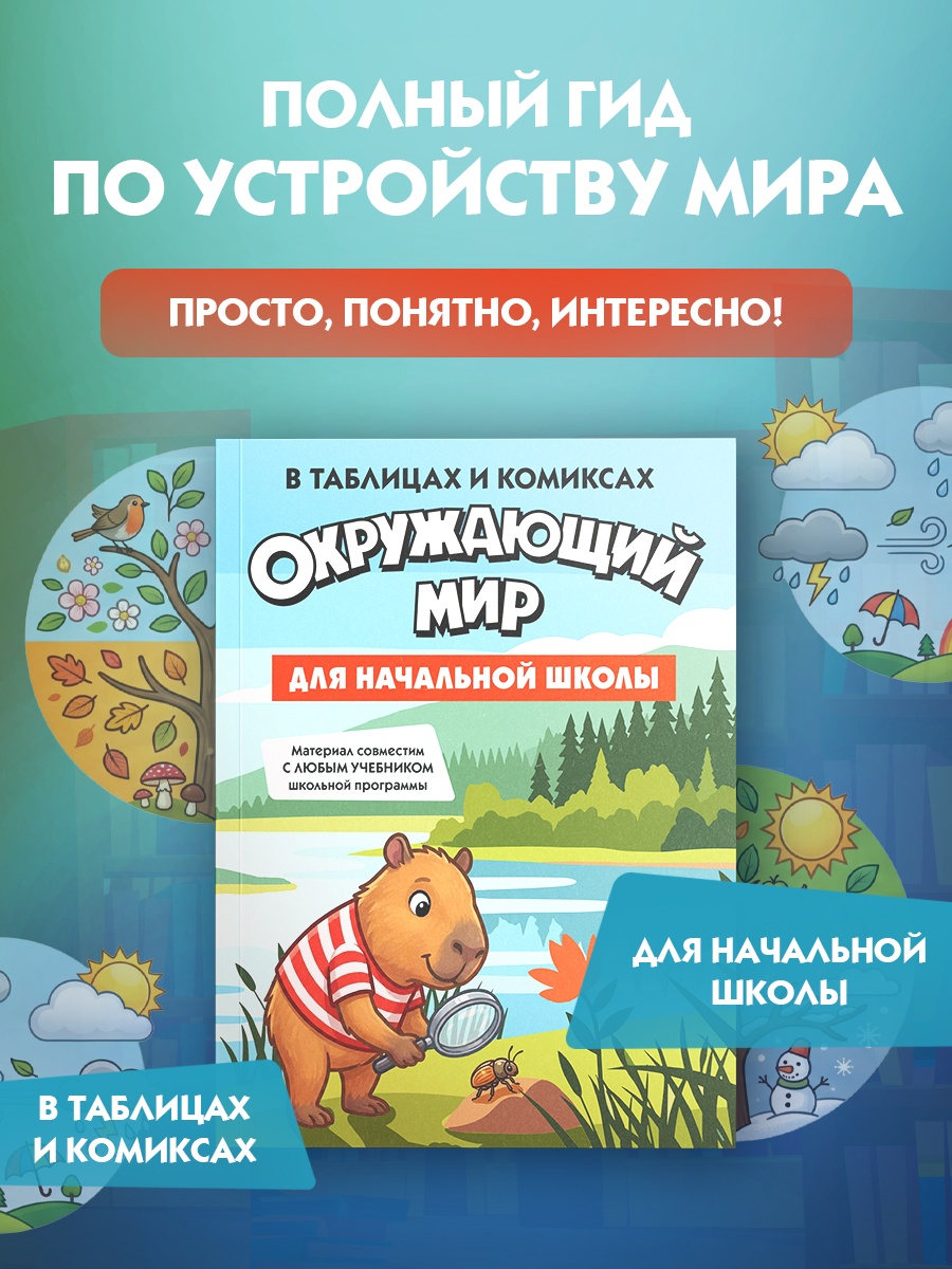 Книга КОЛИБРИ В помощь школьнику Окружающий мир для начальной школы в таблицах и комиксах - фото 2