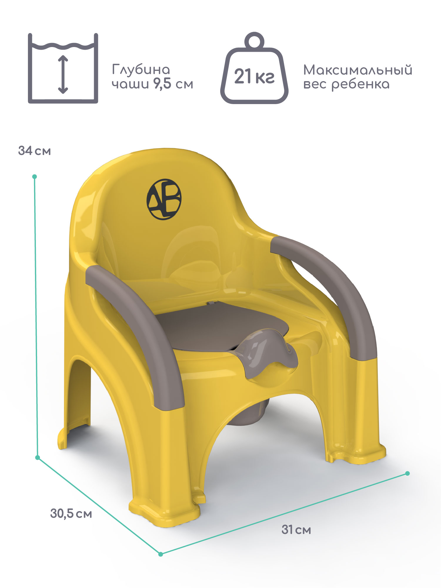 Горшок Amarobaby Baby chair стульчик желтый - фото 3