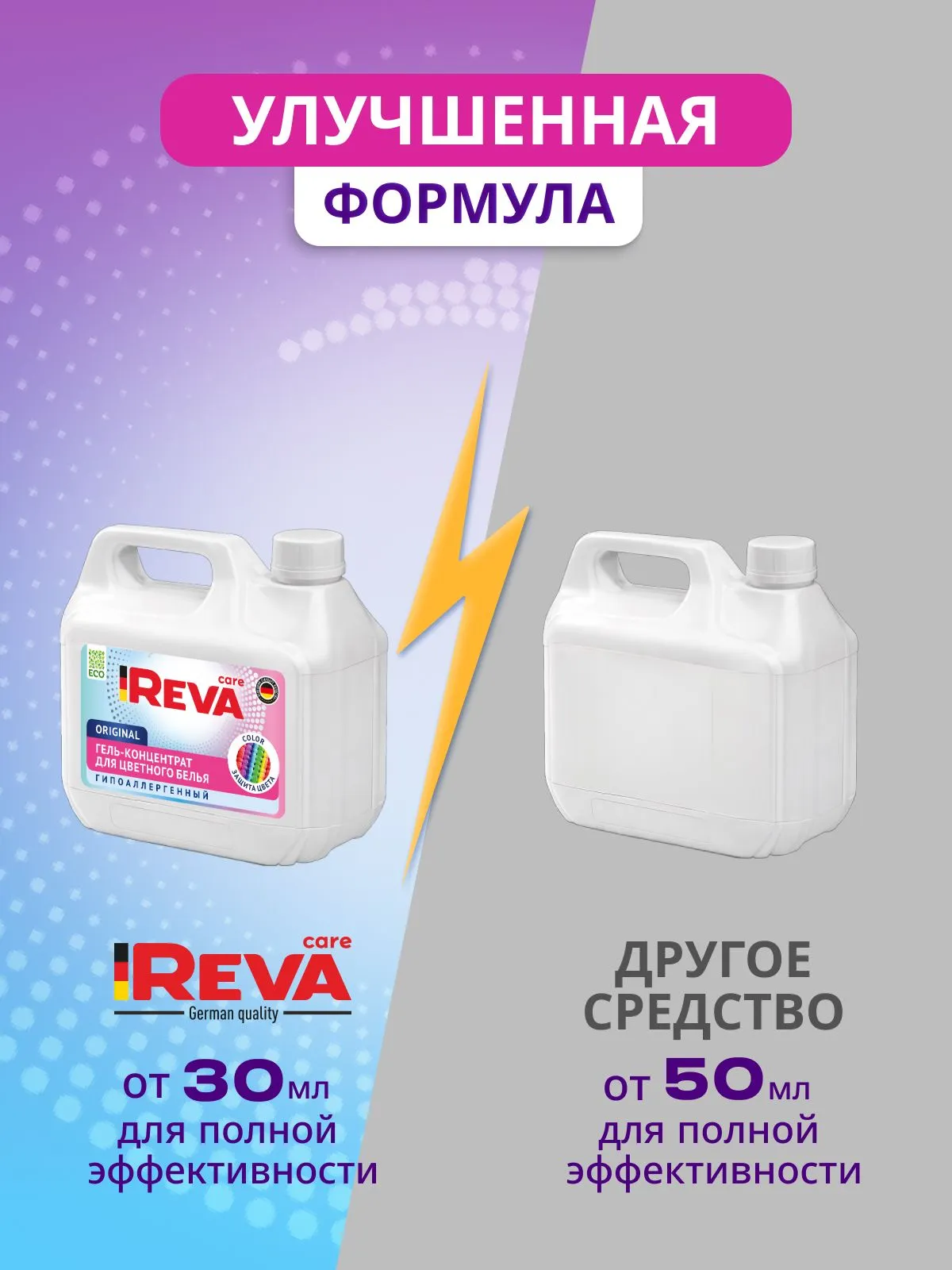 Гель для стирки Reva Care концентрат для цветного белья 3 л - фото 8