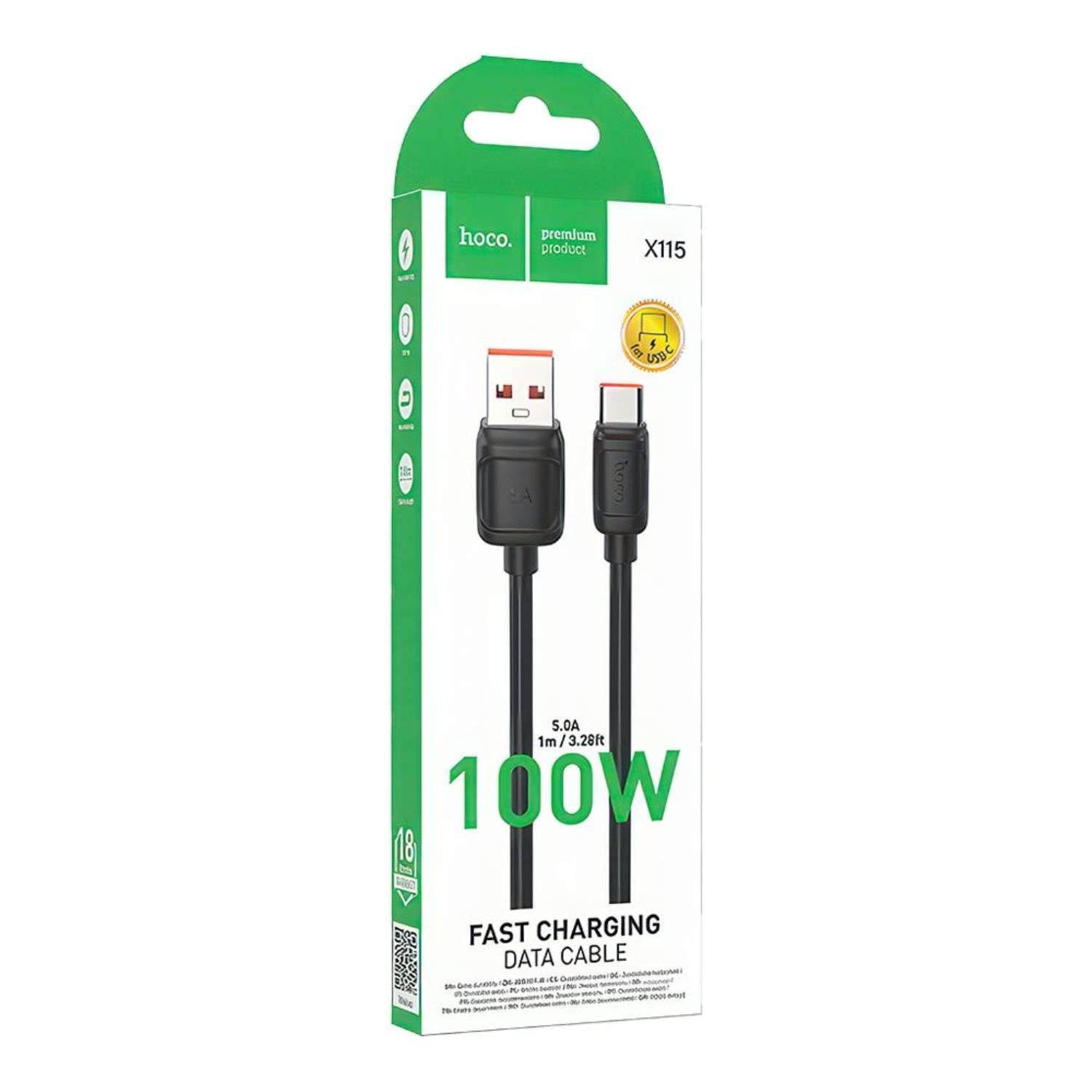 Кабель USB hoco X115 Surpass Type-C 100W 1м PVC - фото 2