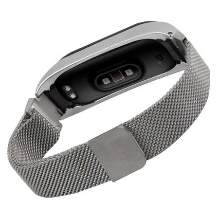 Ремешок RedLine с магнитом для фитнес-браслета Xiaomi Mi Band 4-3 серебристый