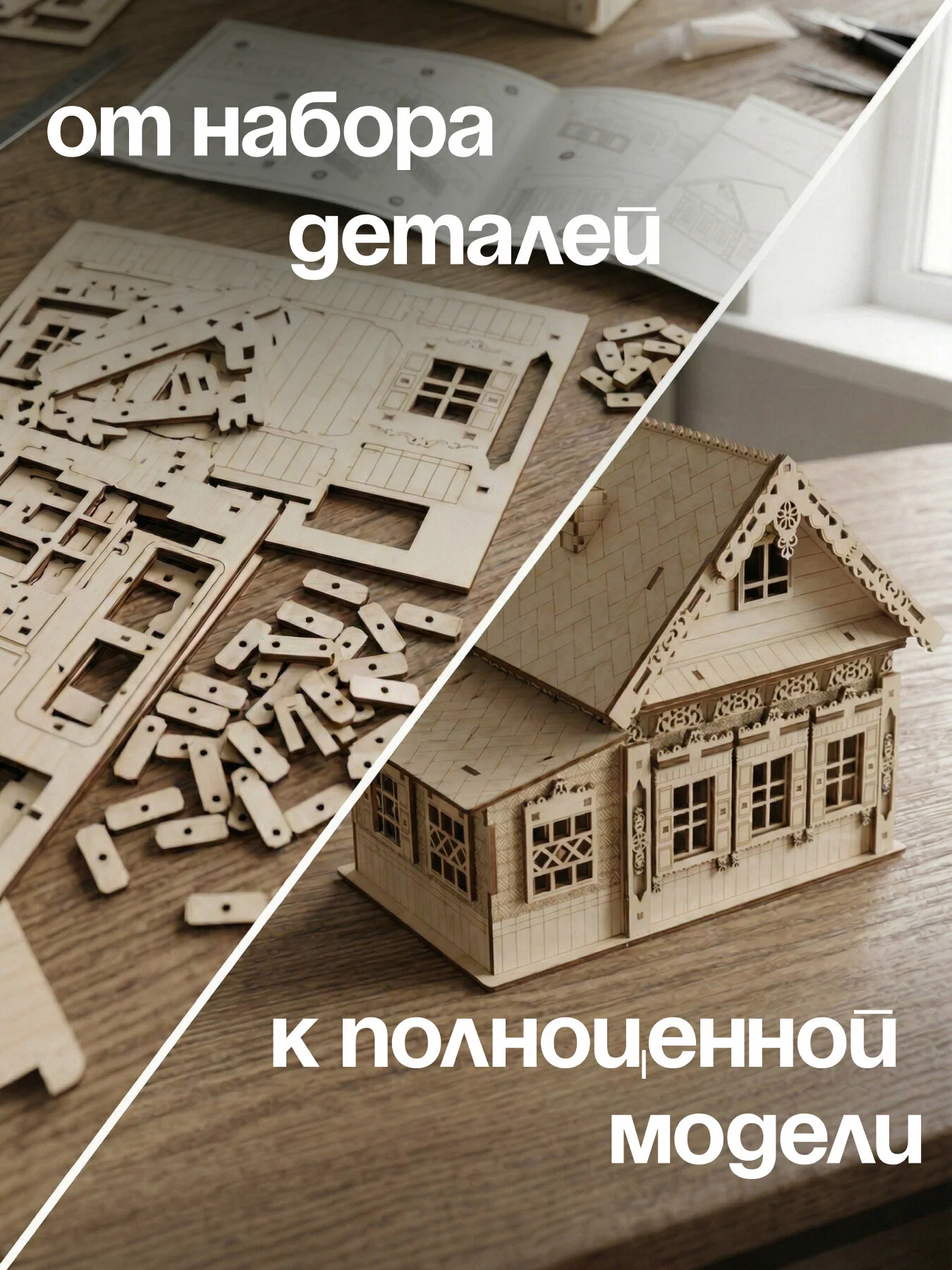 Сборная модель Dariwood Домик в деревне домик в деревне - фото 3