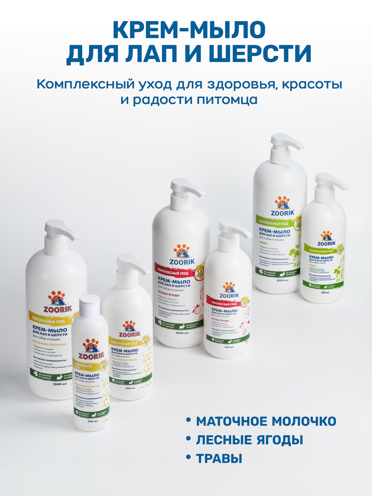 Крем-мыло для лап и шерсти ZOORIK маточное молочко 250 мл - фото 9