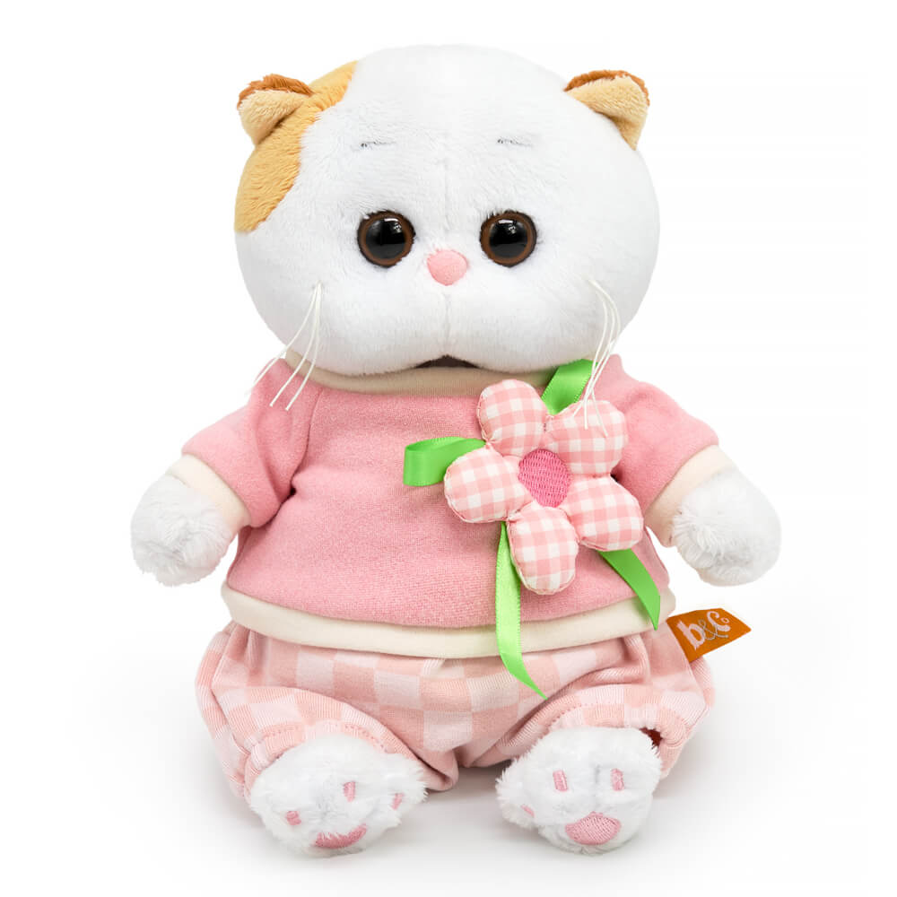 Мягкая игрушка BUDI BASA котик Ли-Ли в свитшоте с цветком - фото 1