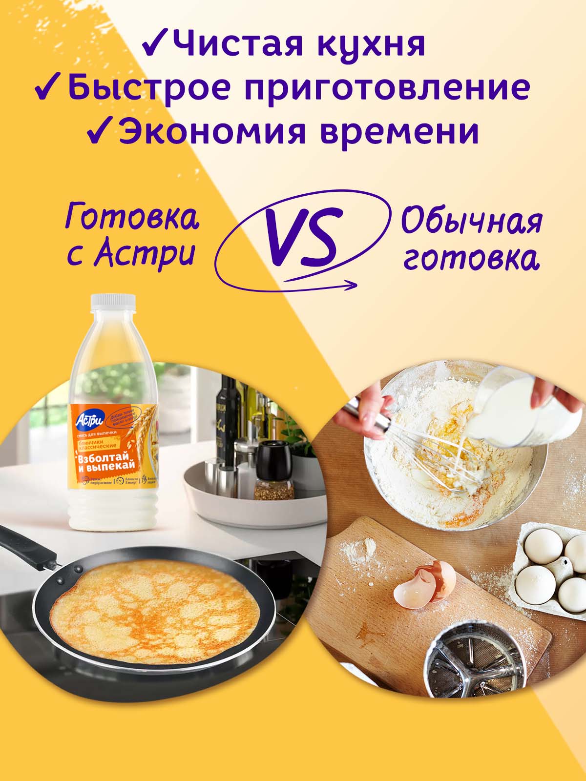 Смесь для выпечки АСТРИ Блинчики классические 0,25 кг - фото 2