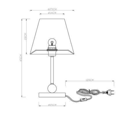 Настольная лампа ARTE LAMP Elba A2581LT-1AB