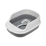 Туалет для кошек HOMECAT Frost Touch с высоким бортом и совком смоки 48*35.5*18.5см