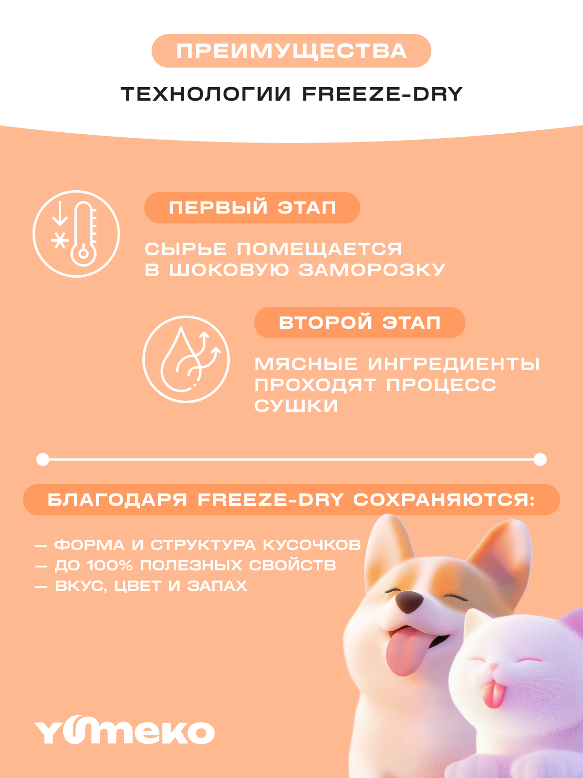 Натуральное лакомство для собак и кошек YUMEKO Кусочки говяжьего легкого с утиной печенью и курицей - фото 4