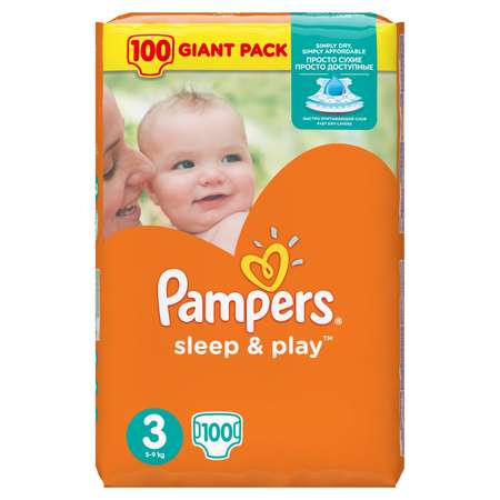 Подгузники Pampers Sleep and Play 3 (5-9 кг) 100 шт.