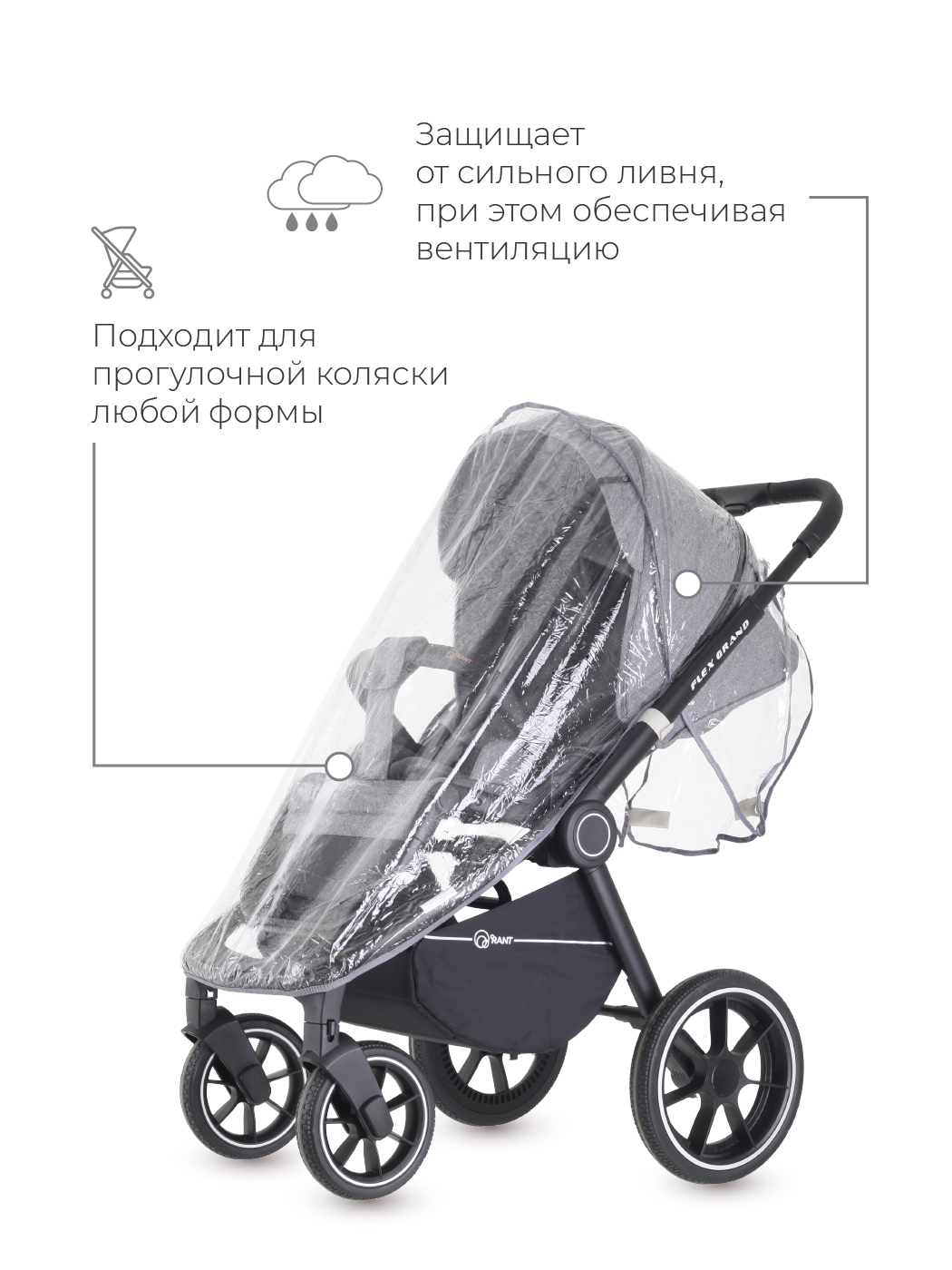 Дождевик Rant на прогулочную коляску 4630033356216 - фото 1