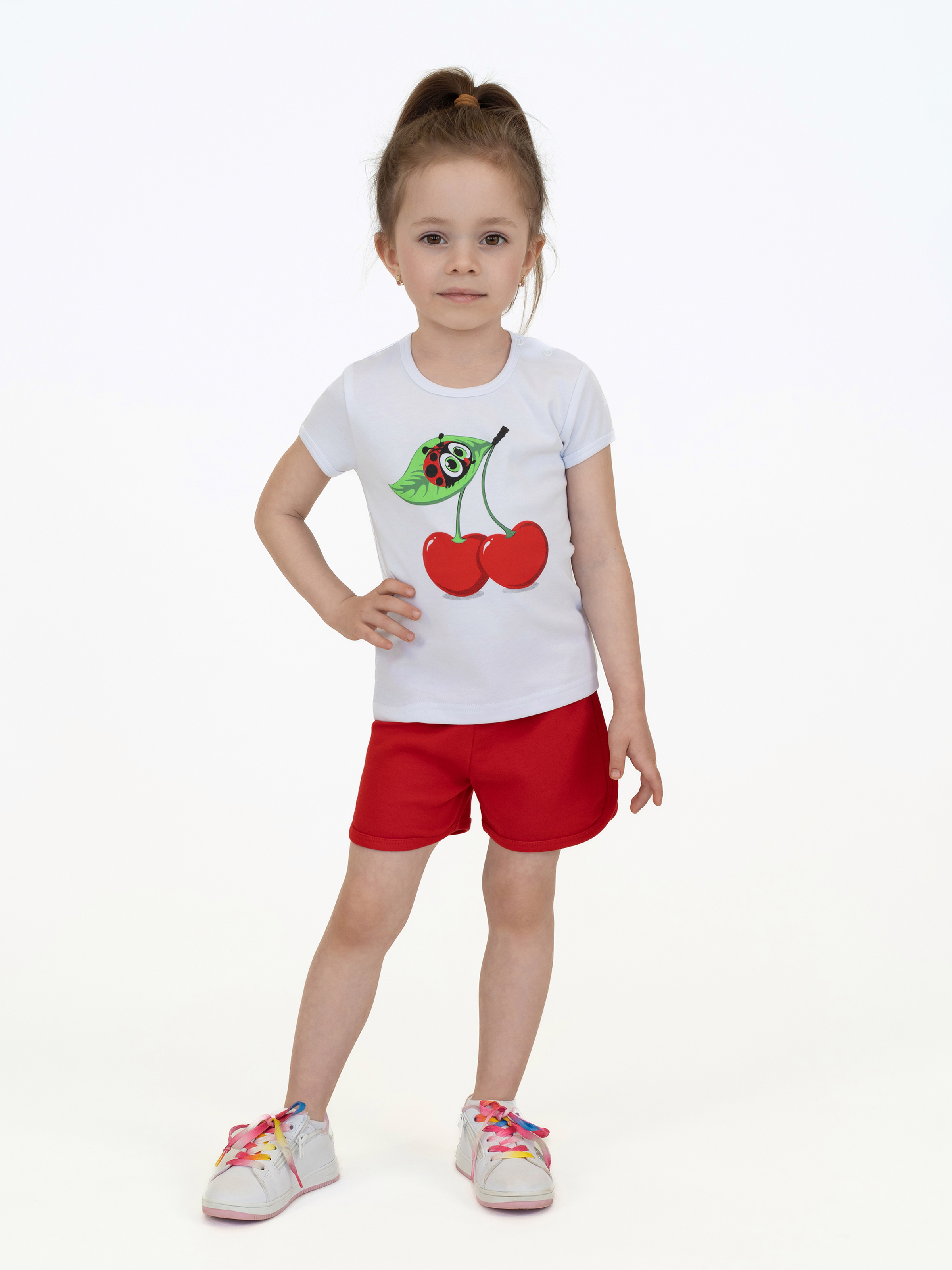 Костюм Утенок GF7059п белый/красный/вишенки - фото 1