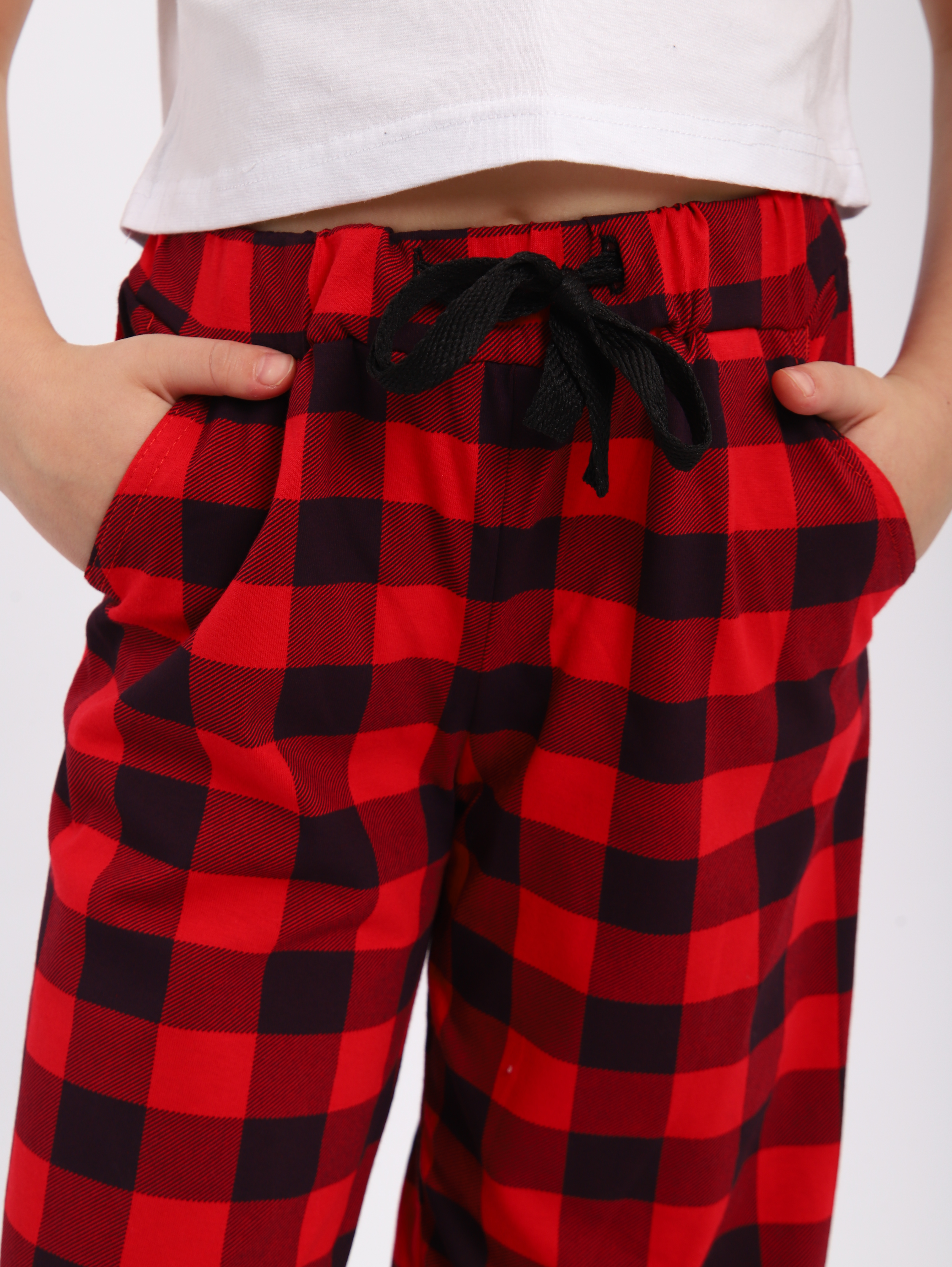 Брюки ЛАДОШКИ Брюки Матвей красная клетка - фото 10