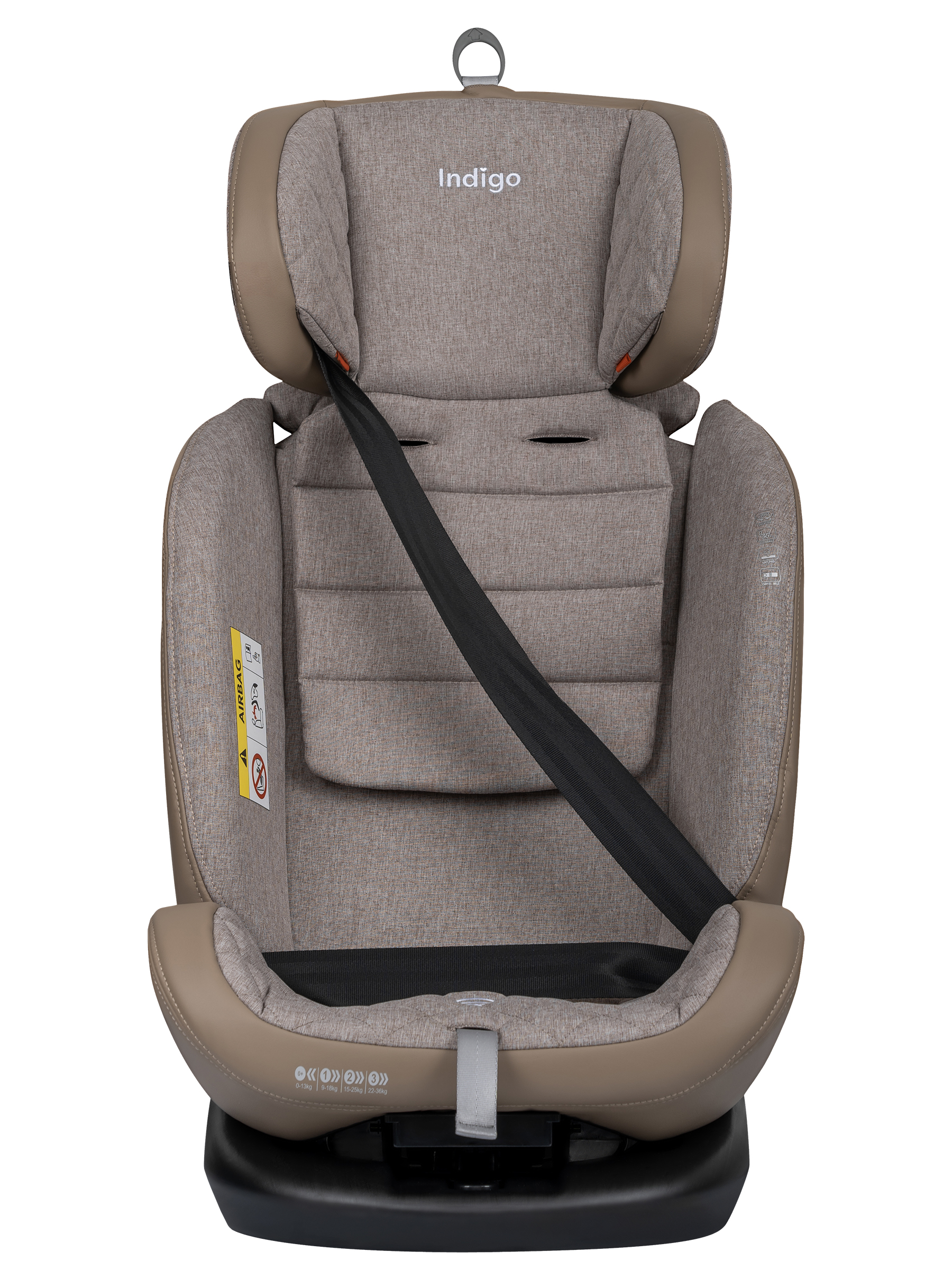 Автокресло Indigo Aero бежевый лен Isofix 0+/1/2/3 (0-36 кг) - фото 22