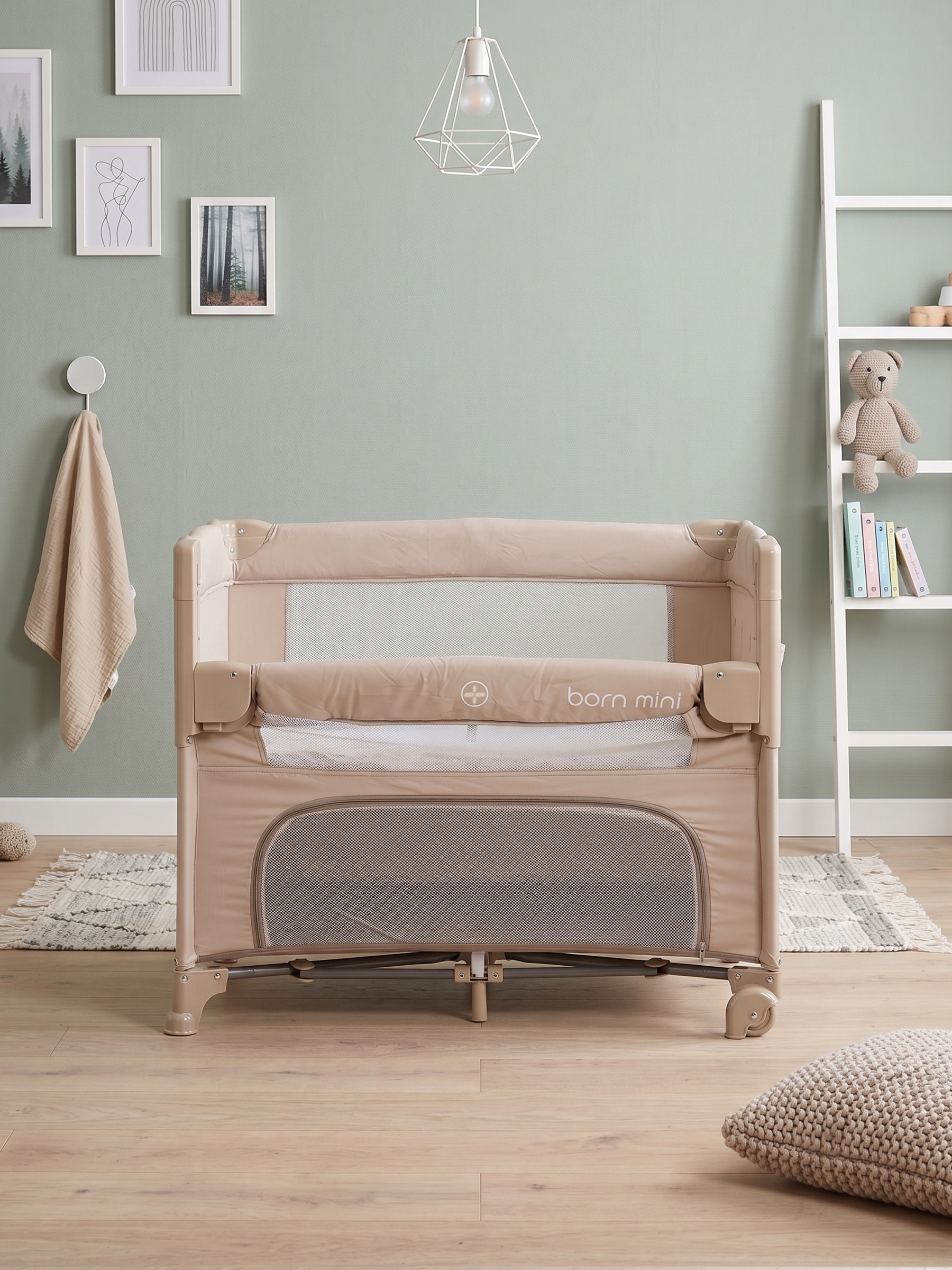 Манеж кровать Tomix Born mini бежевый PBM1/beige - фото 15