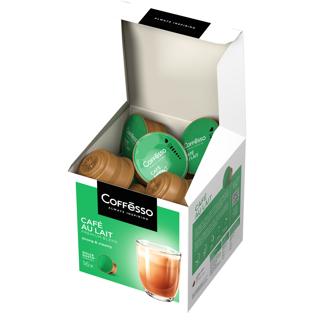 Кофе в капсулах Coffesso CAFE AU LAIT l Набор для приготовления кофейного напитка 160г капсула - фото 4
