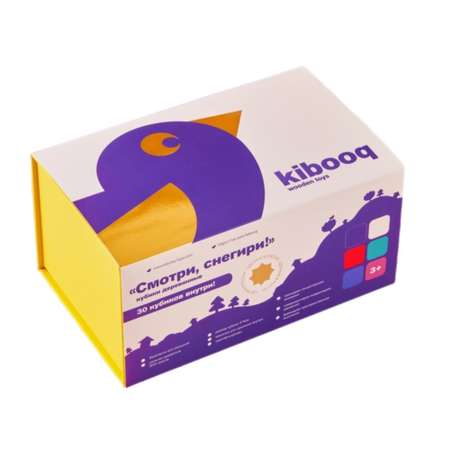 Конструктор kibooq Кубики Смотри снегири деревянный
