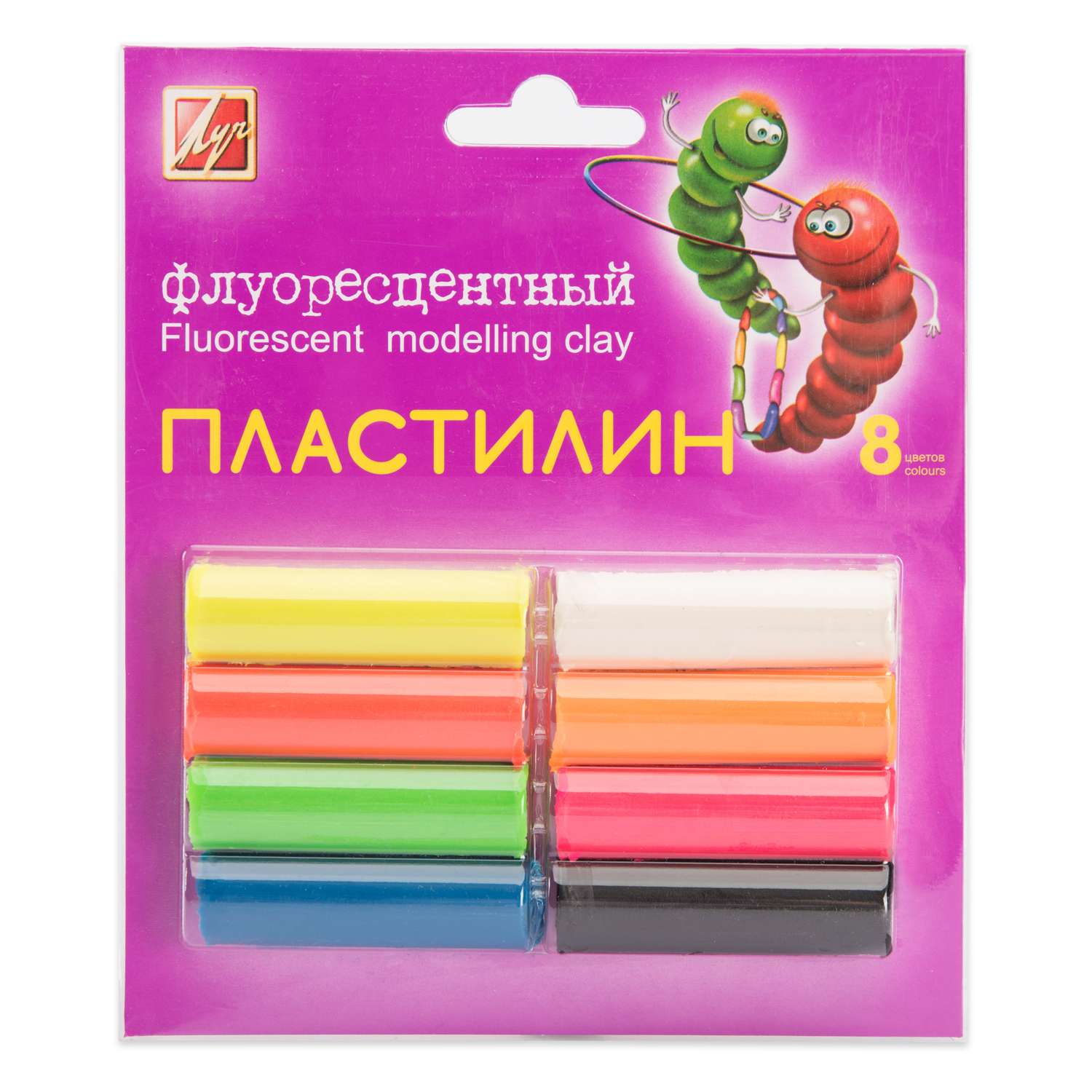 Пластилин Луч флуоресцентный 8 цв. - фото 2