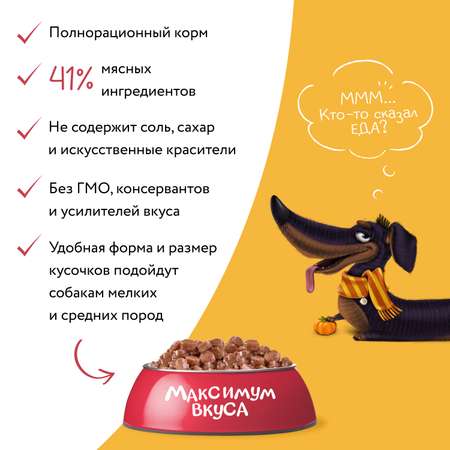 Корм для собак Мнямс Максимум вкуса мясное рагу с телятиной и тыквой пауч 85г