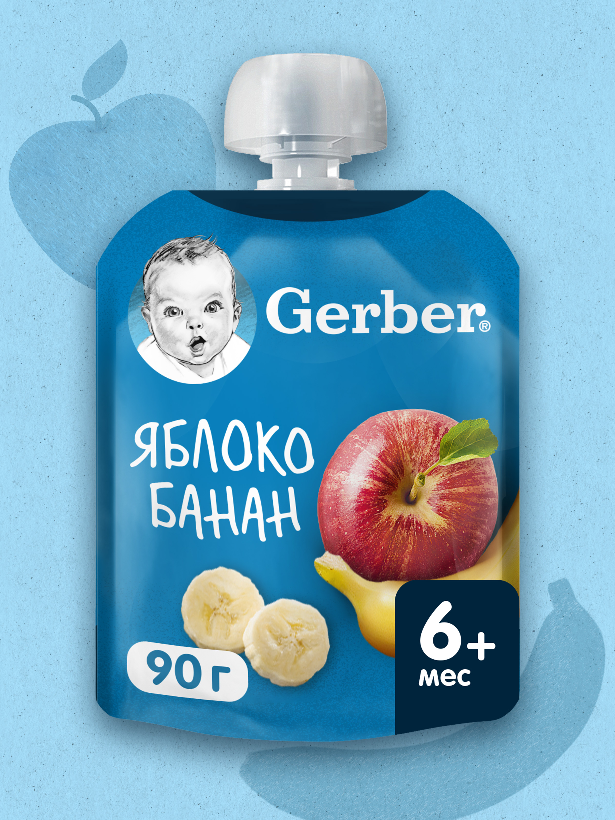 Пюре Gerber Яблоко-банан с 6 мес 90 г - фото 1