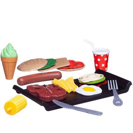 Игровой набор Abtoys продукты, прилавок, касса, тележки и корзинки