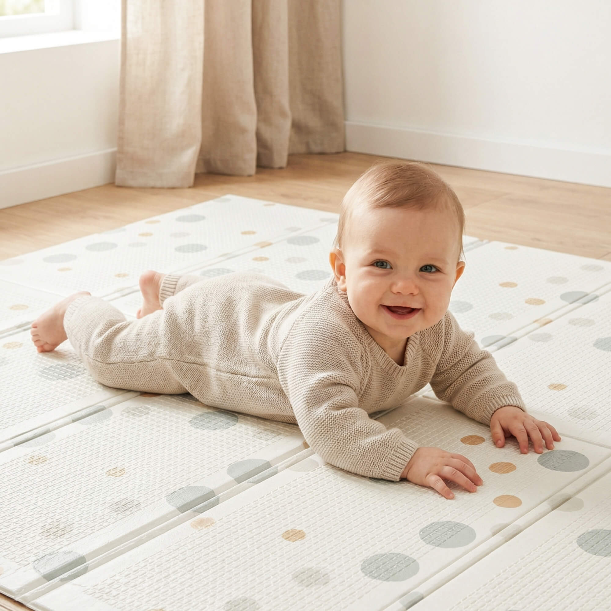 Детский складной коврик UNIX Kids Круги / Circles для ползания 180 x 200 см - фото 15