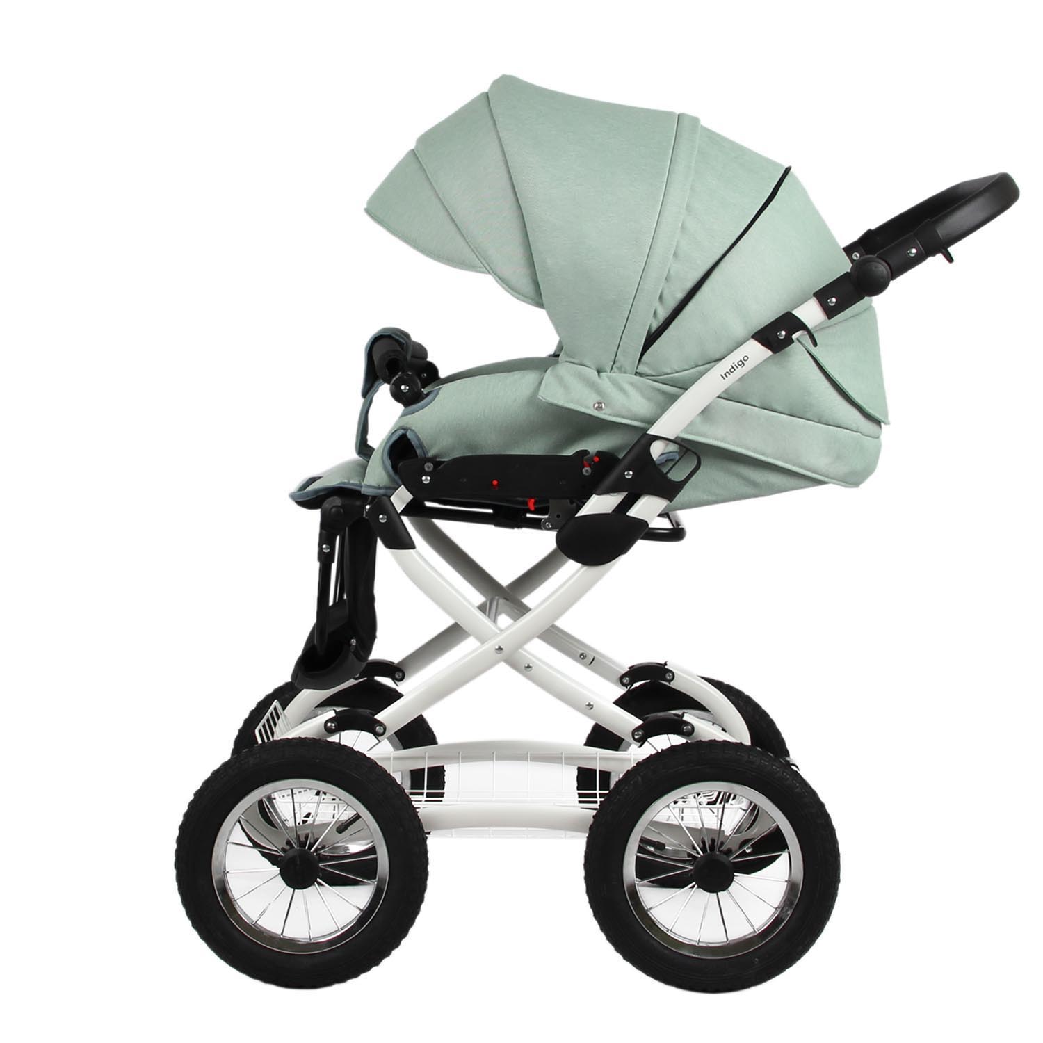 Коляска 2в1 Indigo Barbara Classic 02 шалфей - фото 15