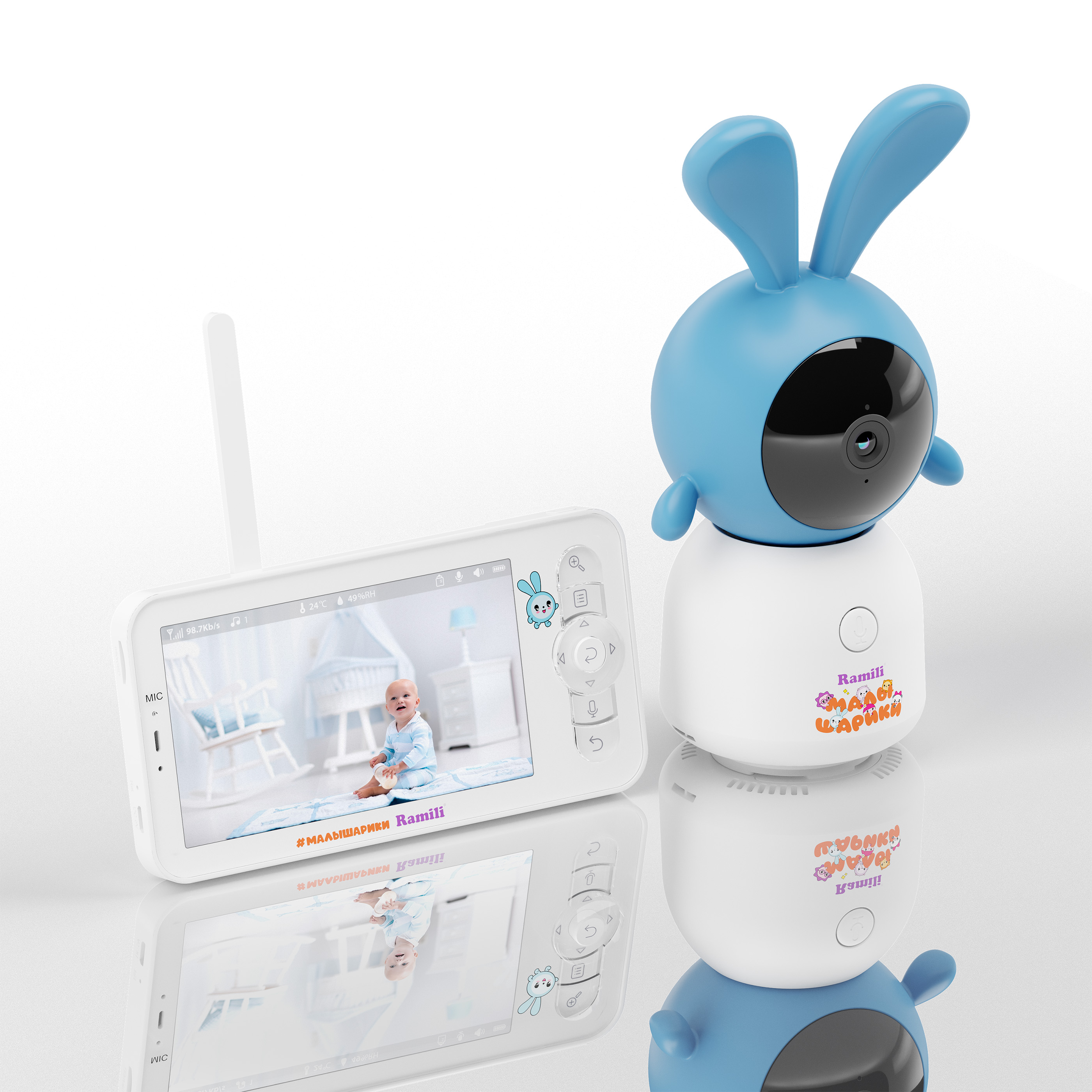 Видеоняня Ramili Baby RV100KROSH Крошик, Малышарики, с креплением - фото 7