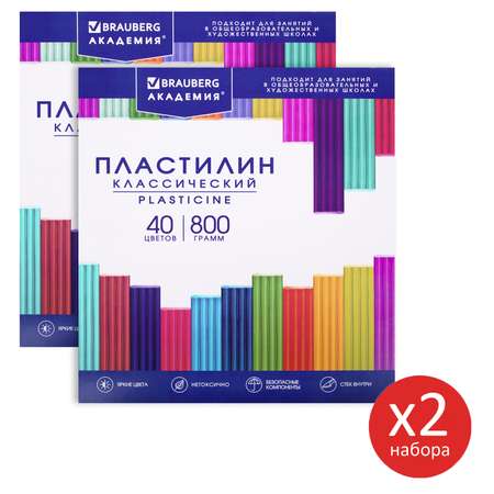 Пластилин Brauberg 40 цв.