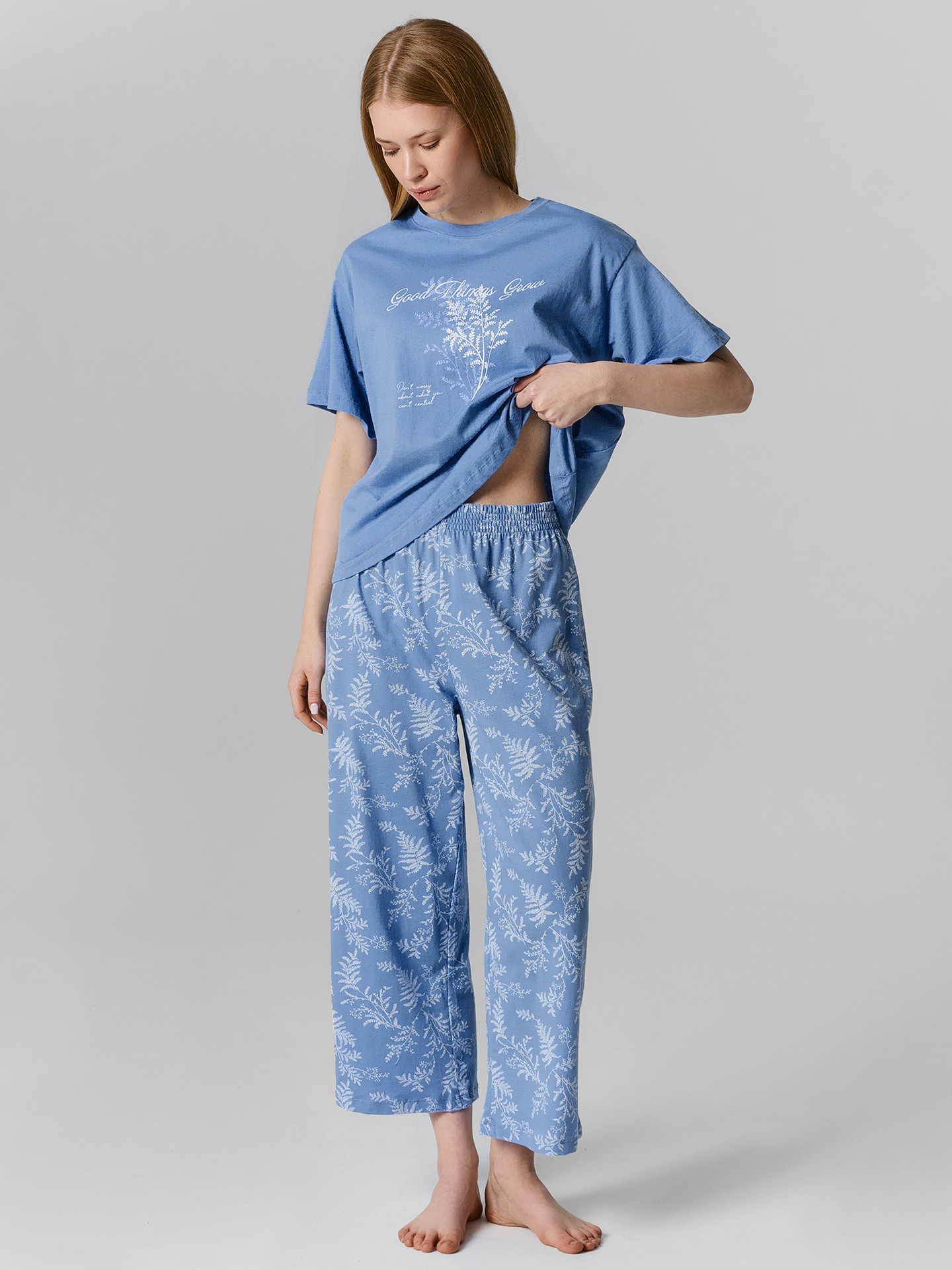 Пижама Mark Formelle (Марк Формэль) 592600/св.синий +веточки на св.синем - фото 1