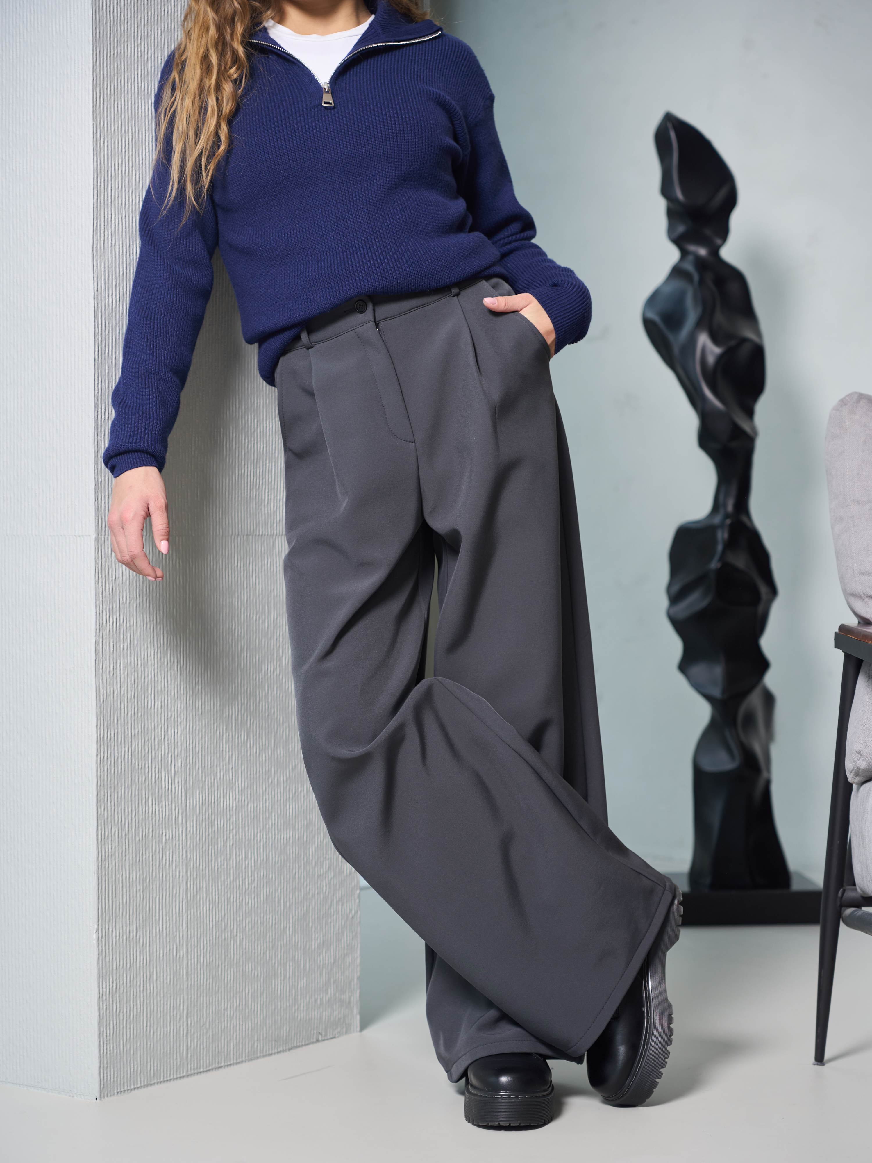 Брюки-палаццо СИНЯЯ МОДА WF1012-H39 - фото 12