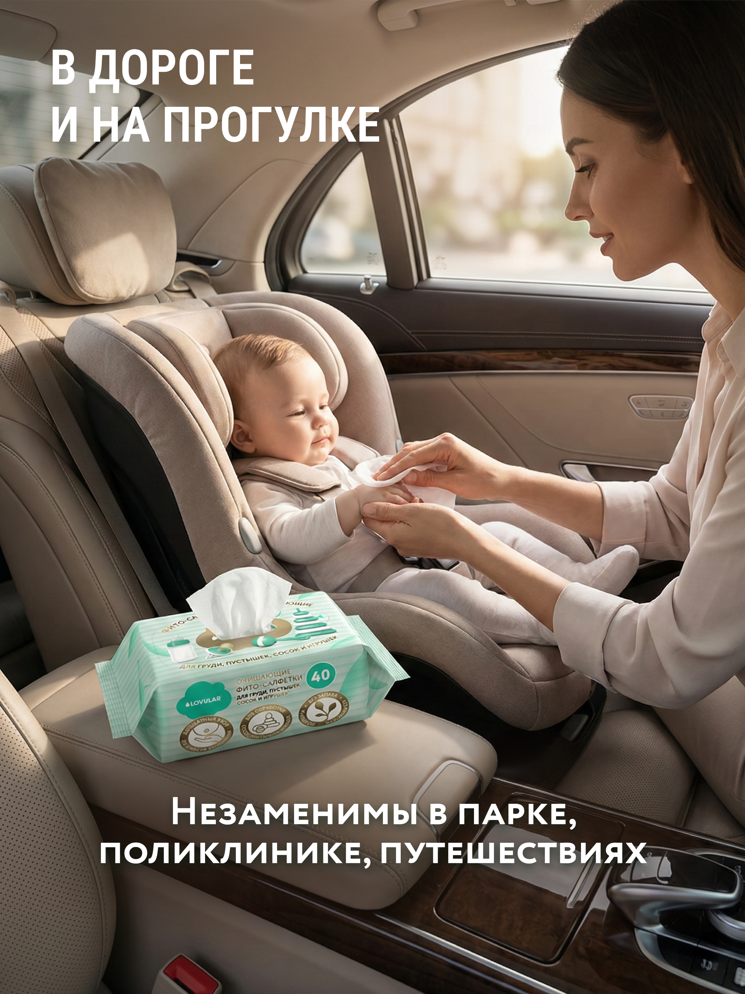 Влажные салфетки LOVULAR 4 упак. 40 шт. - фото 11