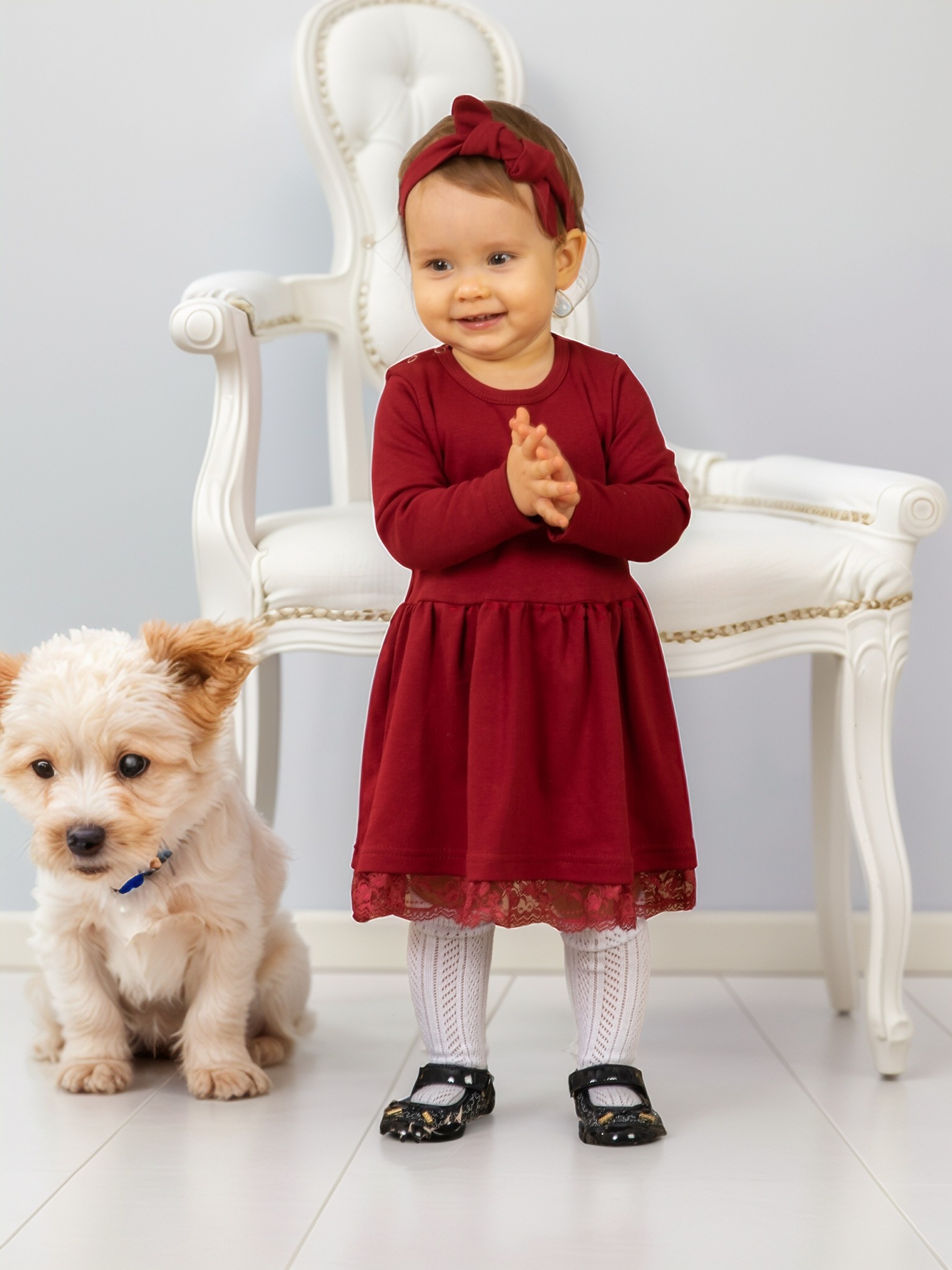 Платье КрутышОк Т-007 бордовый - фото 1