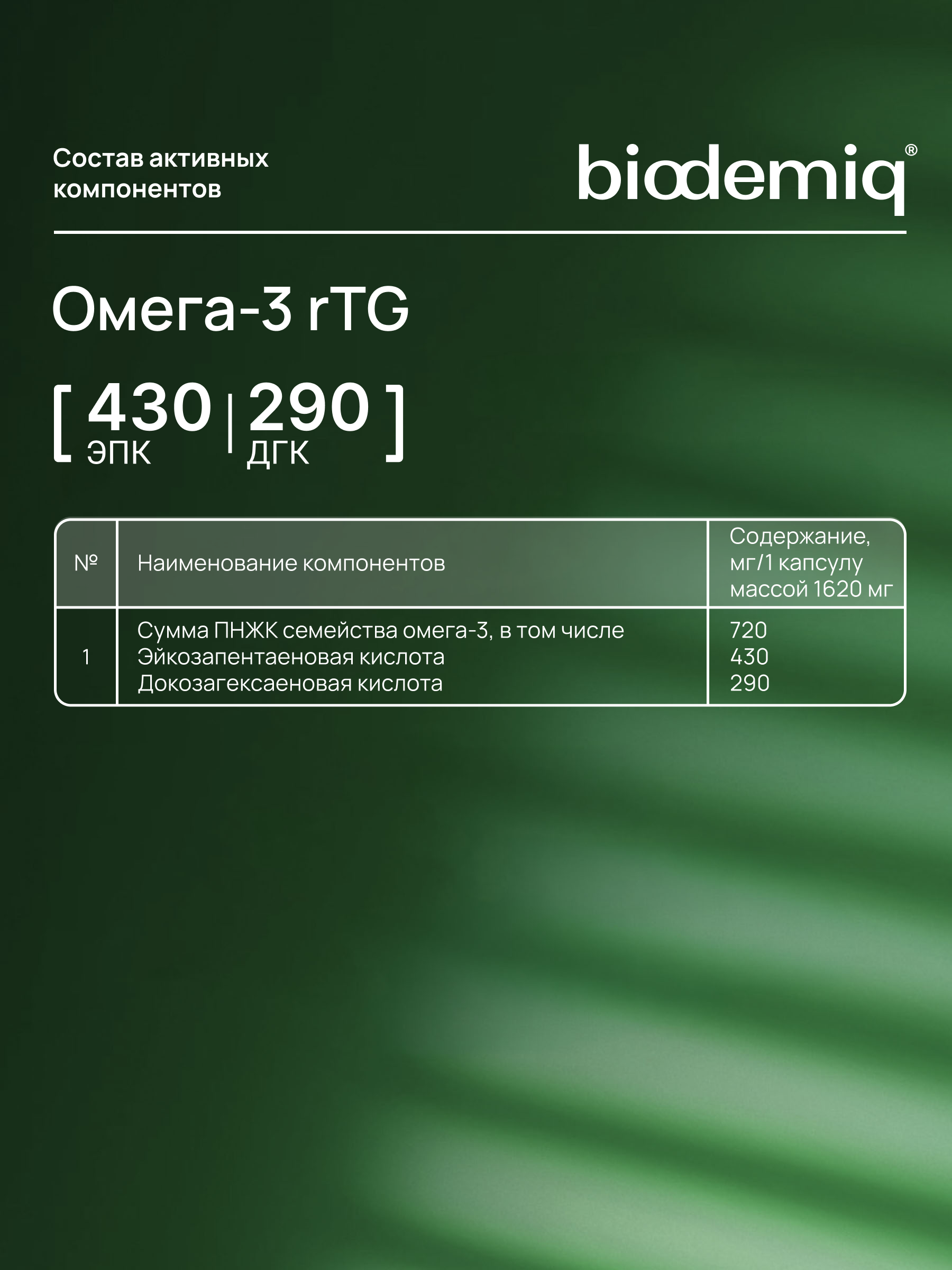 Омега-3 рыбный жир rTG biodemiq ПНЖК, ЭПК 430 мг, ДГК 290 мг - фото 4