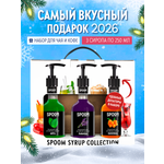 Набор сиропов SPOOM Мята Лаванда Облепиха для коктейлей чая и кофе 3шт 250мл + 3 дозатора