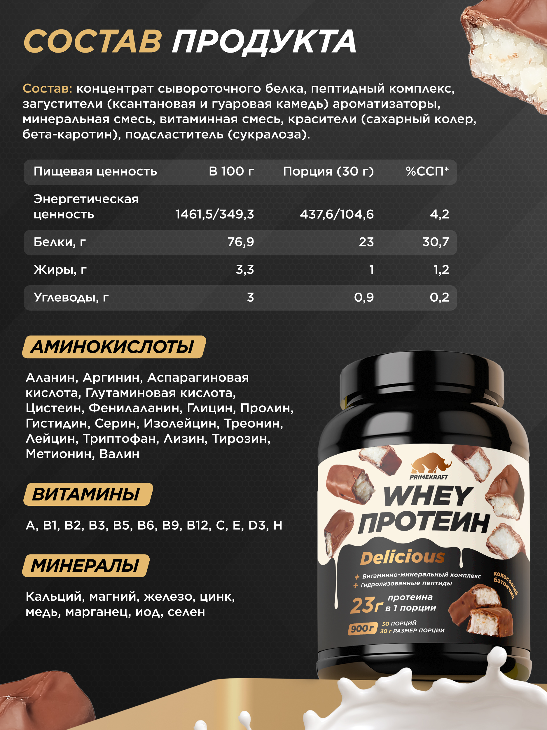Протеин Whey Delisious Prime Kraft Кокосовый батончик - фото 5