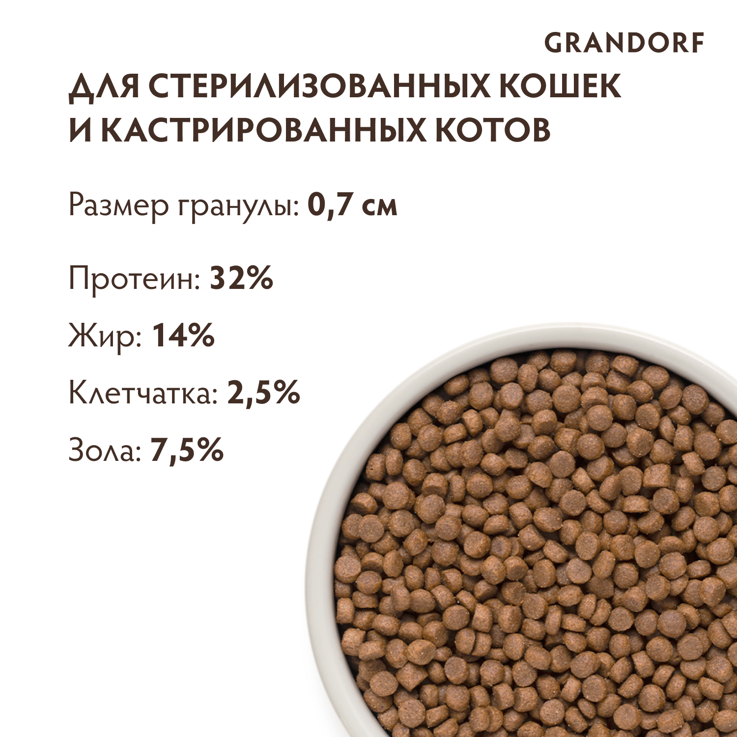 Корм для кошек GRANDORF 2кг для стерилизованных 4 вида мяса - фото 2