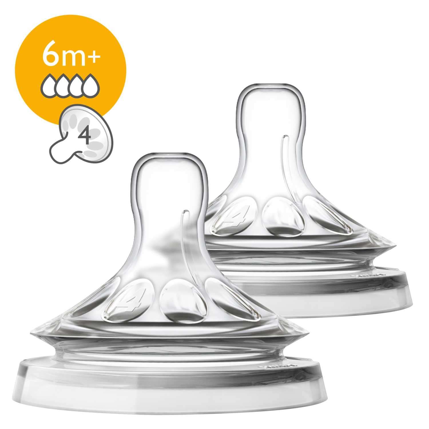Соска Philips Avent Natural силикон (быстрый поток) 2 шт. - фото 1