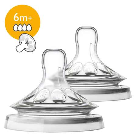 Соска Philips Avent Natural силикон (быстрый поток) 2 шт.