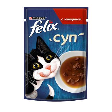 Корм влажный для кошек Felix 48г суп говядина