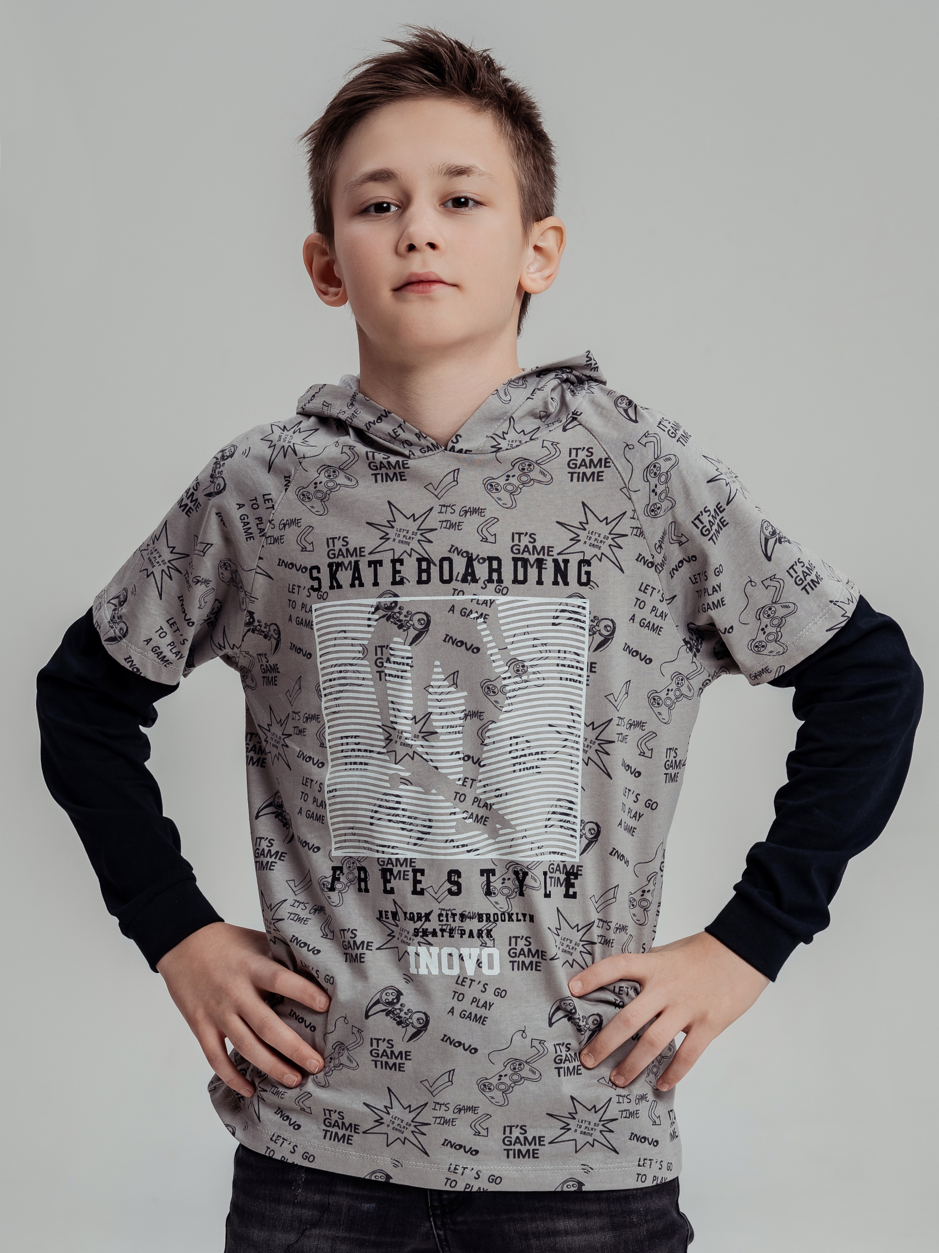 Худи ИНОВО GS1089/серый-Д - фото 3