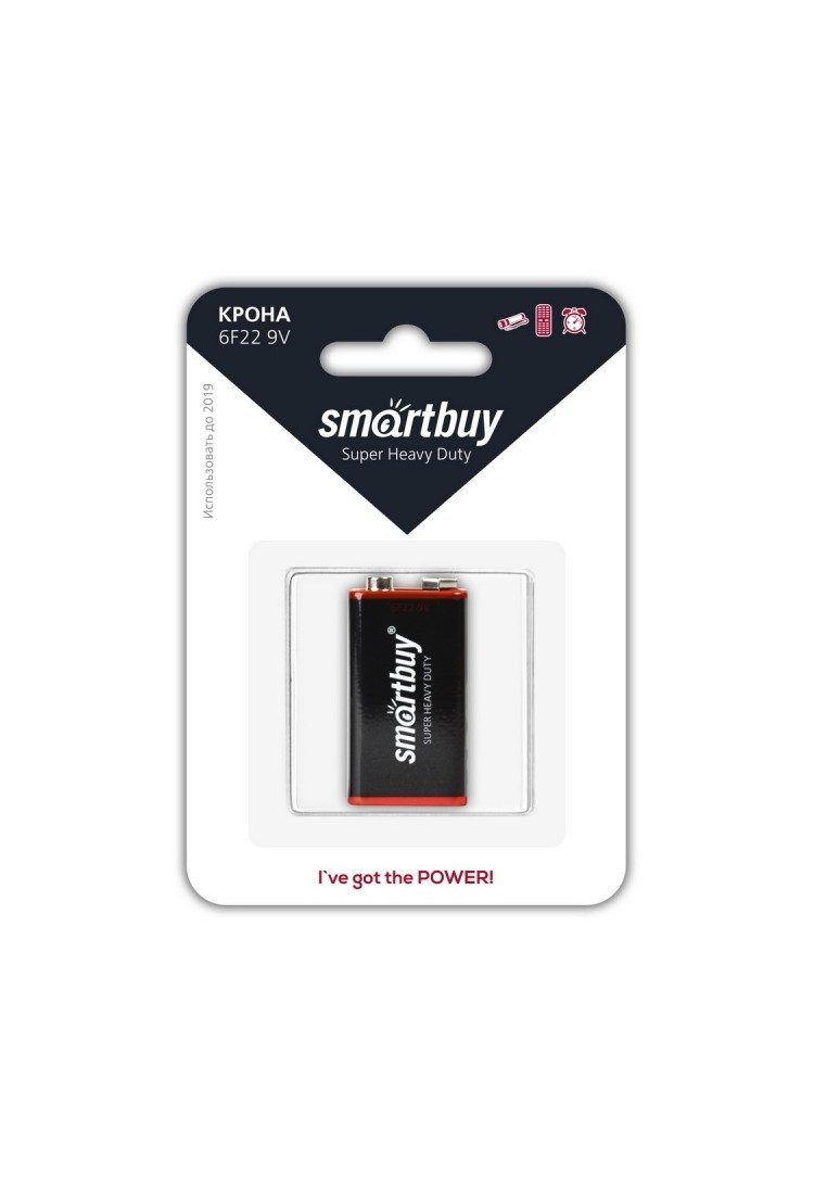 Элемент питания Smartbuy 6F22 Крона 9V - 1 шт. - фото 1
