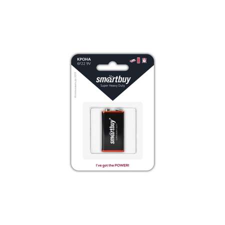 Элемент питания Smartbuy 6F22 Крона 9V - 1 шт.