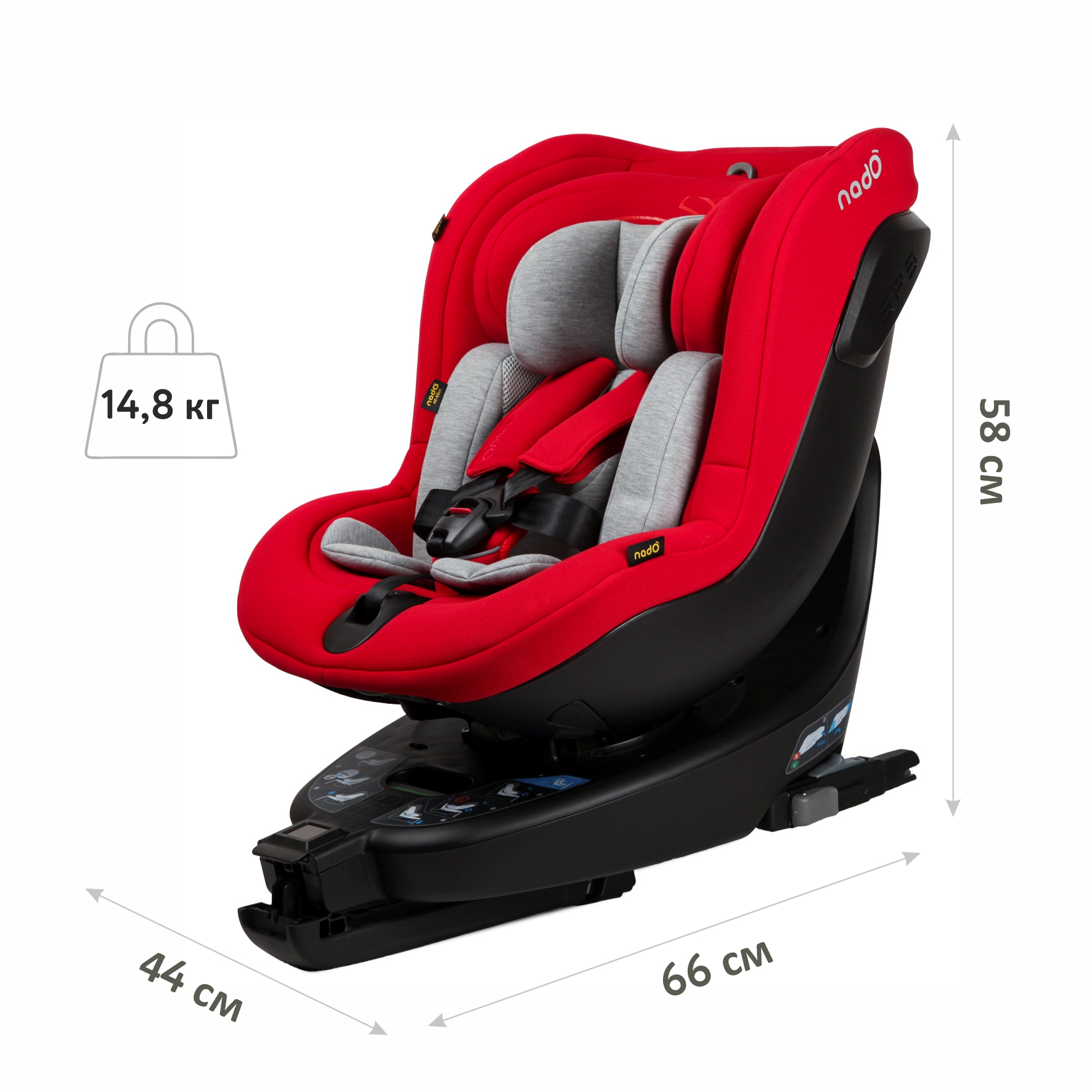 Автокресло nado Garnet red Isofix 0+/1 (0-18 кг) - фото 9