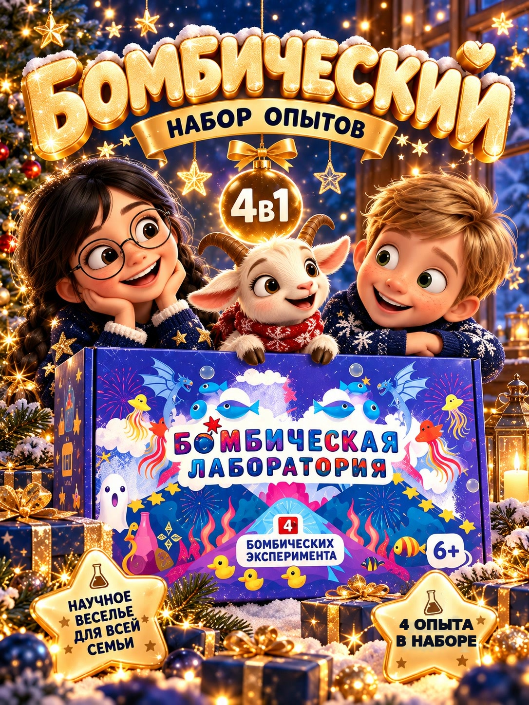 Набор для опытов Наукасити 4 в 1 - фото 1
