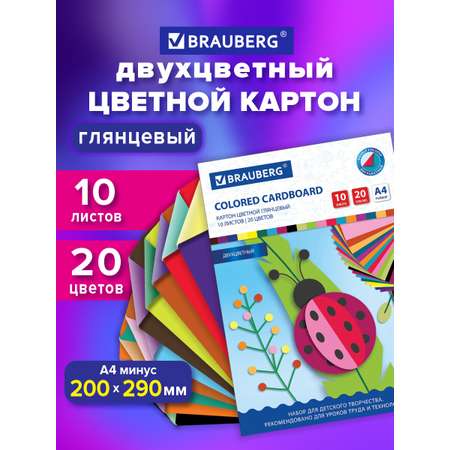 Цветной картон Brauberg 20 лист.