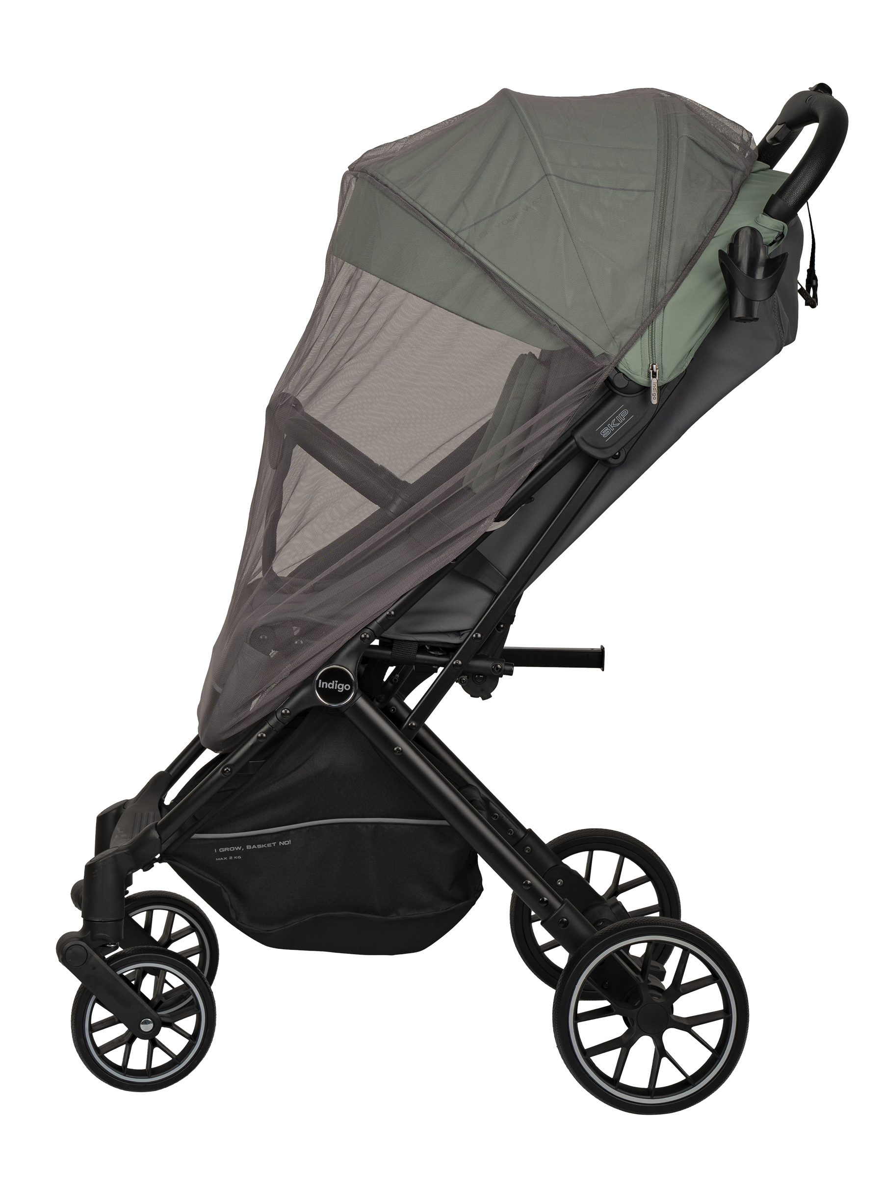 Коляска прогулочная Indigo Skip для путешествий, зеленый зеленый - фото 20