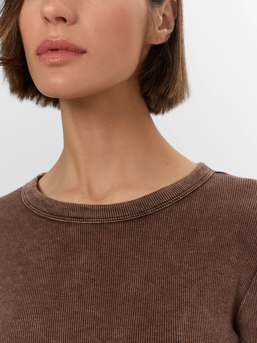 Лонгслив Mark Formelle (Марк Формэль) 122986/ACID WASH коричневый - фото 5