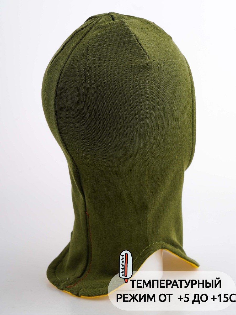 Шапка-шлем ПриКиндер U-A_221079 Цвет: Хаки/желтый - фото 2