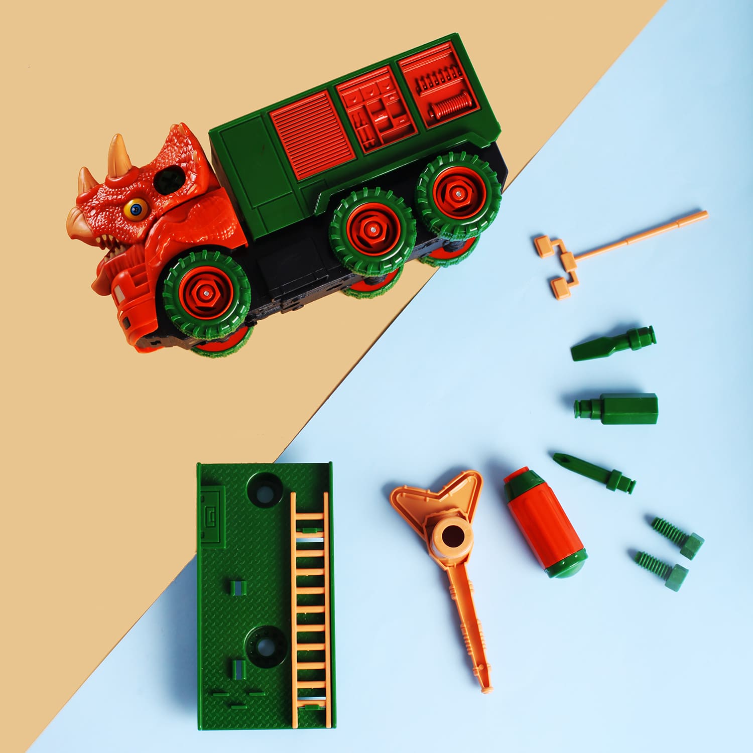 Конструктор Limei Динозавр-пожарная машина сборная игровая модель - фото 4