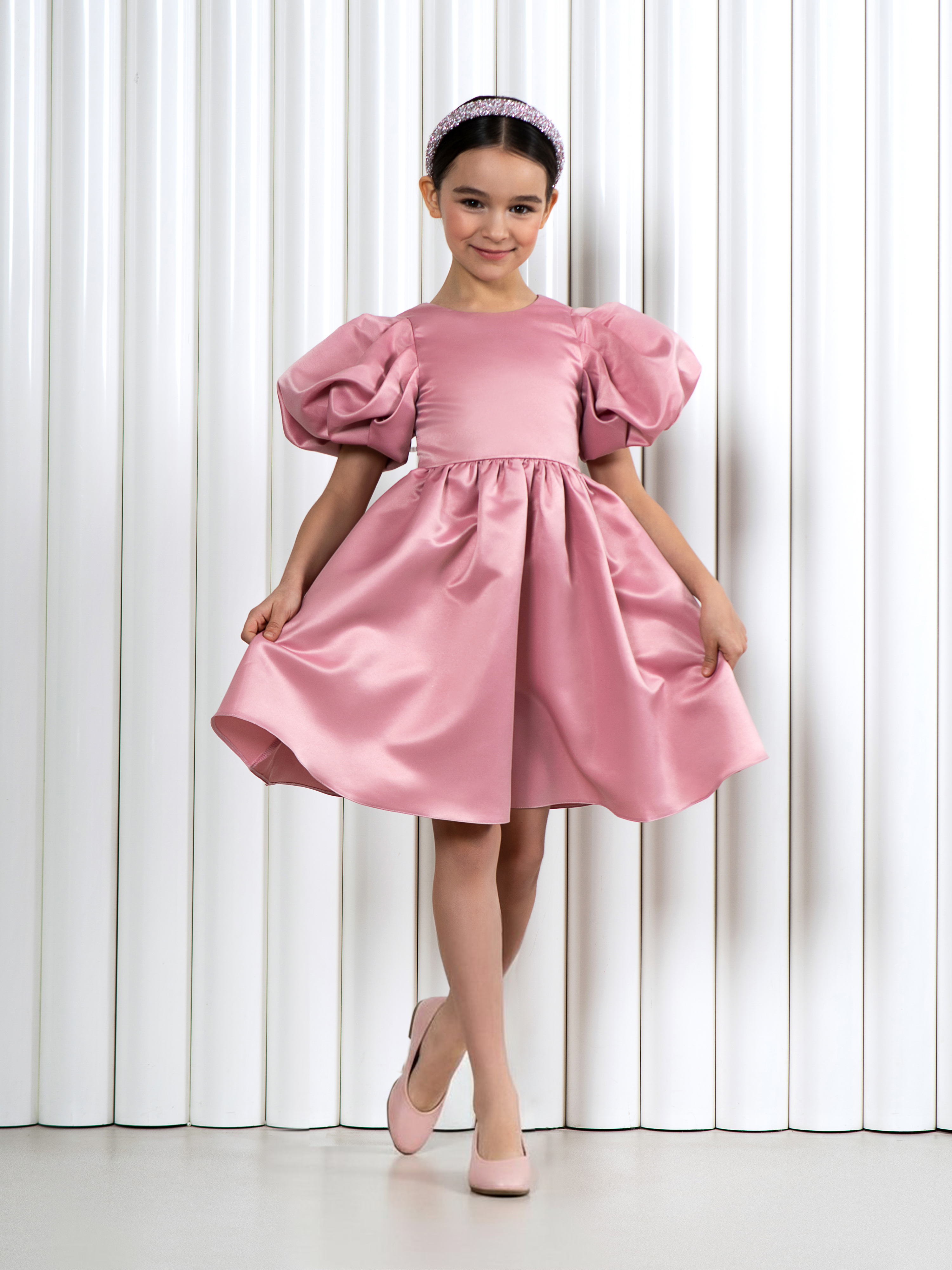 Платье LisaWeta D-143 пудра - фото 1